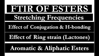 FTIR24  FTIR spectra of esters  Effect of ring strain conjugation amp Hbonding  Lactones [upl. by Pedaias]