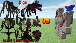 All parasites Scape and Run Parasites MOD VS Exterminator Prototype in MINECRAFT1VS1Five Part [upl. by Ablem]