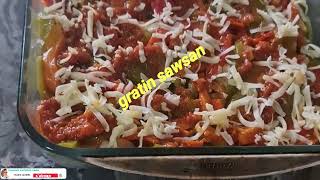 recette facile gratin aubergines كرتان البادنجان والبطاطس و فرمج صحي ولذيد بدون اللحوم [upl. by Sartin645]