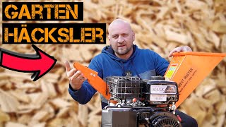 Forest Master Benzin Elektro Holzhäcksler 6PS kompakt ausbalanciertHolzhackmaschine Direktantrieb [upl. by Tharp]