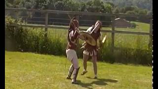 Corvia versus Achillia Gladiatrix combat Bignor Villa June 2017 [upl. by Angil]