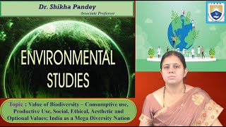 Value of Biodiversity – Consumptive use Productive Use Social Ethical by Dr Shikha Pandey [upl. by Brown]