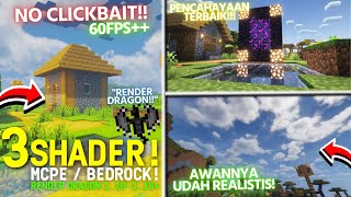 TOP 3 SHADERS TERBAIK UNTUK MCPE 119 RENDER DRAGON REALISTIS WATER amp SMOOTH 60 FPS NO CLICKBAIT [upl. by Urania]