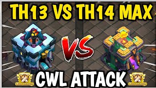 Which TH14 Base Can Withstand TH13 Attacks Th13 Vs Th14  Cwl Th13 Vs Th14  Th13 Attack Strategy [upl. by Andre857]