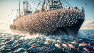 High Tech Fishing  Harvesting Tons of Fish Using Advanced Trawling Techniques [upl. by Yliak]