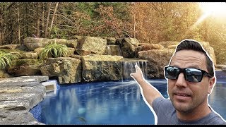 WATERFALL on a FIBERGLASS POOL  Blairstown NJ [upl. by Warga24]