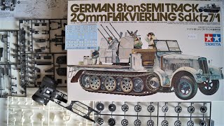 Tamiya 135 Sdkfz 71 German 8ton Semi Track 20mm Flakvierling  Final Reveal [upl. by Eenrahc]