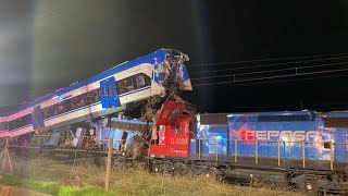 Dos fallecidos tras impactante choque de trenes en San Bernardo [upl. by Meek]