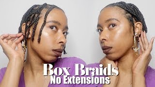 Box Braids No Extensions  Natural Hairstyles  Protective Hairstyles [upl. by Thorman]