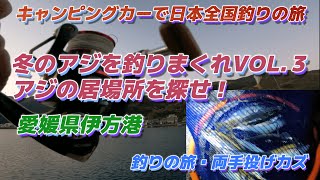 冬のアジを釣りまくれVOL３、アジの居場所を探せ！「愛媛県伊方港」キャンピングカー車中泊で北海道～沖縄日本一周釣りの旅 [upl. by Sands]