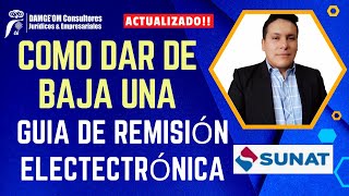 Como dar de baja una guía de Remisión Electrónica  SUNAT 2024 Actualizado [upl. by Jephthah]