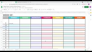 How to make a weekly planner printable in Google Sheets UPDATED Tutorial [upl. by Dincolo557]