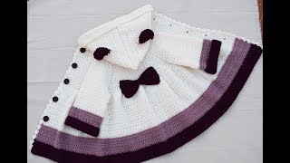 How to make a girls crochet coat very easy [upl. by Enawtna]