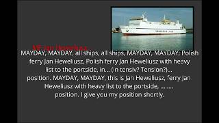 MF Jan Heweliusz MAYDAY call with subtitles and translation recording [upl. by Berta115]