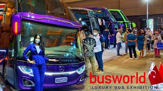 INDONESIAN LUXURY BUS EXHIBITION BUS WORLD SOUTHEAST ASIA 2022  ADIPUTRO SUPER BIGEST BUS [upl. by Ahsieyt]