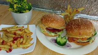 Beef Burgers  Homemade Burgers  French Fries  Ramadan Special Recipe 2021  Easy amp Quick [upl. by Naasah]