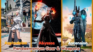 All Pandaemonium Gear sets and Weapons  Final Fantasy XIV Endwalker [upl. by Elesig]