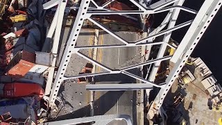 More containers being removed off ship that crashed into Baltimores Francis Scott Key Bridge [upl. by Dnalhsa]