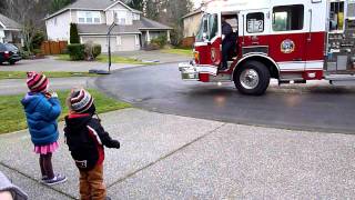 Fire truck surprises Will for 4th Birthday [upl. by Wescott]