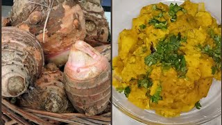 Pahadi Foods  पहाड़ी गडेरी लाल अरबी की लजीज सब्जी  पहाड़ी पकवान [upl. by Nosrak660]