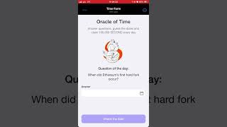 Time farm question for 1st August 2024 When did Ethereum’s first hard fork occur [upl. by Starks170]