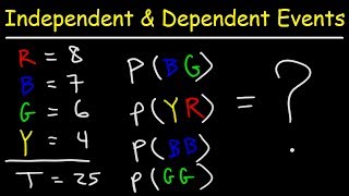 Probability  Independent and Dependent Events [upl. by Eckel631]