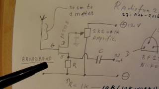 Active antenna for a shortwave radio schematic with NFET [upl. by Avrit173]