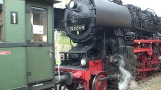 Dampflok 52 amp Diesellok 119 in Altenburg April 2014 [upl. by Arikehs]