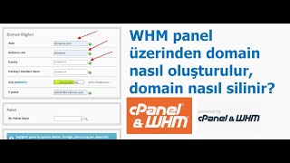 WHM panel üzerinden domain nasıl oluşturulur domain nasıl silinir [upl. by Dunton]