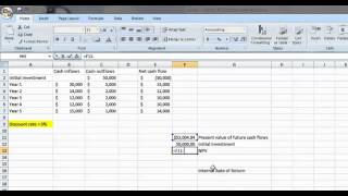 Using Excel to calculate NPV and IRR [upl. by Lavicrep]