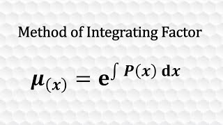 Method of Integrating Factor [upl. by Gall]