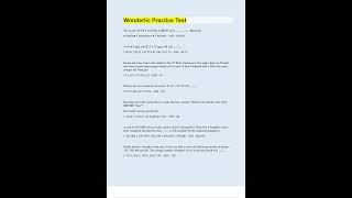 WONDERLIC PRACTICE TEST 40 QUESTIONS WITH 100 CORRECT ANSWERS UPDATED EN VERIFIED [upl. by Gradeigh]