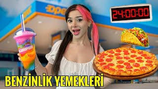 24 SAAT BOYUNCA BENZİNLİK YEMEKLERİNİ YEDİM [upl. by Oynotna]