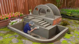 Unbelievable dog house and aquarium combo from cement [upl. by Doss]