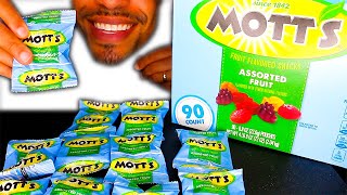 MOTTS FRUIT SNACKS ASSORTED EATING MOUTH SOUNDS NO TALKING [upl. by Mailand609]