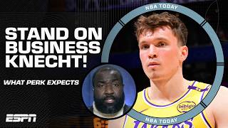 Perk says Dalton Knecht needs to STAND ON BUSINESS in the Lakers starting lineup 😤  NBA Today [upl. by Veradi]