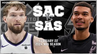 Sacramento Kings vs San Antonio Spurs Full Game Highlights  Feb 22  2024 NBA Season [upl. by Servais789]