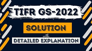 TIFR GS 2022 Detailed Solution  with Explanations  All Physical amp Inorganic Questions [upl. by Eninaej485]