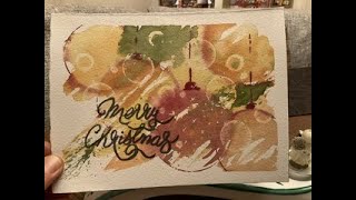 Weihnachtskarte  easy Watercolor christmascards [upl. by Ayidah]