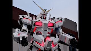 Lifesize 197 Meter Unicorn Gundam Debuts in Tokyo [upl. by Qifahs256]