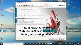 How to fix the Error – AutoCAD is already “installed”  AutoCAD already Installed Problem English [upl. by Stila]