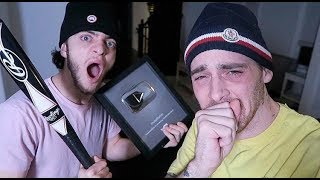 I SMASHED JAYSTATIONS YOUTUBE PLAY BUTTON PRANK HE WENT INSANE [upl. by Anuahsal298]