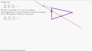 Proof of Converse of Menelauss Theorem [upl. by Attelra290]