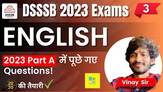 DSSSB 2023 Exams  English Questions asked in June  Class 3  Previous Year Questions  Vinay Sir [upl. by Phelps527]