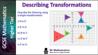 Describing Transformations  GCSE Maths  Mr Mathematics [upl. by Kono275]