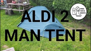 NEW ALDI ADVENTURIDGE 2 MAN TENT  IS IT ANY GOOD UNBOXING AND FIRST LOOK AT IT [upl. by Hillel]