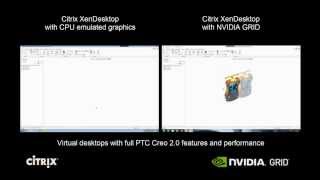 XenDesktop PTC Creo 20 CPU Only vs NVIDIA GRID K2 [upl. by Pears]