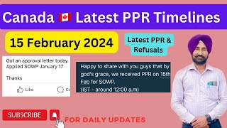 SOWP PPR Timeline Today  Canada sowp latest ppr today 15 February 2024  Canada Spouse Visa Update [upl. by Sibell425]