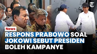 PRABOWO MERESPONS Soal Jokowi Sebut Presiden Boleh Kampanye Jangan Taruh Itu di Mulut Saya [upl. by Coltin]