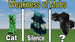 All MOBS WEAKNESS in minecraft  Weakness of all mobs of minecraft [upl. by Jordain967]